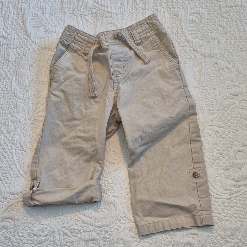 Janie and Jack boys 18 - 24 months khaki pull on pants, have marker spot